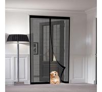 Moustiquaire Porte Fenetre 115 x 225 cm Moustiquaire Porte Magnétique Différentes Tailles Rideau Anti Moustique Installation Facile Sans Outils pour Cave, Terrasse, Noir