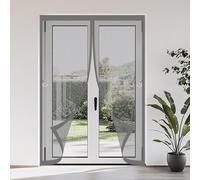 Moustiquaire Porte Fenetre 116 x 220 cm Moustiquaire Porte Magnétique Différentes Tailles Fenetre Magnétique Installation Facile Sans Outils pour Cave, Terrasse, Gris