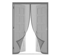 Moustiquaire Porte Fenetre 120 x 212 cm Moustiquaire Porte Magnétique Différentes Tailles Fenetre Magnétique Puissants Aimants pour Camping Car, Gris