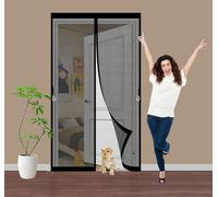 Moustiquaire Porte Fenêtre 121 x 221 cm Moustiquaire Magnétique, Différentes Tailles, Sans Perçage, Fermeture Automatique Magnétique Moustiquaire Porte pour Porte de Balcon et Porte Patio, Noir