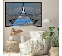 Moustiquaire Porte Fenetre 122 x 88 cm Joint Magnétique de Haut en Bas avec Fermeture Automatique Rideau Anti Moustique Magnétique pour Les Fenêtre de Multi Types, Noir