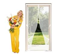 Moustiquaire Porte Fenetre 129 x 192 cm Différentes Tailles Moustiquaire Baie Sans Perçage Idéale pour Balcons, Caves, Chambres, Blanc