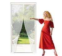 Moustiquaire Porte Fenêtre 129 x 268 cm Différentes Tailles Moustiquaire pour Porte Anti Mouches et Insectes pour de Balcon Chambre, Blanc