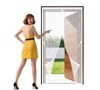 Moustiquaire Porte Fenêtre 129 x 286 cm avec Fermeture Automatique Fly Screens for Doors Aucun Perçage N'Est Nécessaire Idéale pour Balcons, Caves, Chambres, Blanc