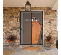 Moustiquaire Porte Fenetre 132 x 144 cm Maille Fine et Résistante Rideaux Anti Mouches pour Porte Maintient L'Air Frais à L'Intérieur, Noir