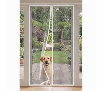 Moustiquaire Porte Fenêtre 132 x 218 cm Kit D'Installation Complet Puissants Aimants Rideau Porte Magnétique Anti Mouche Différentes Tailles pour de Balcon, Chambre, Blanc