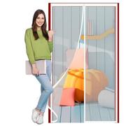 Moustiquaire Porte Fenêtre 138 x 208 cm Rideau Porte Anti Insectes Fermeture Automatique, Sans Perçage pour Fenêtre Balcon, Blanc