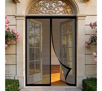 Moustiquaire Porte Fenetre 140 x 150 cm Sans Perçage, Fermeture Automatique, Maintient L'Air Frais à L'Intérieur, Anti-Insectes Rideau Aimanté pour Porte, Couloirs, Noir