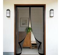 Moustiquaire Porte Fenêtre 140 x 160 cm Sans Perçage, Fermeture Automatique, Maintient L'Air Frais à L'Intérieur, Anti-Insectes Rideau Aimanté pour Porte Exterieur, Noir