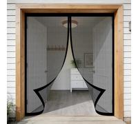 Moustiquaire Porte Fenetre 140 x 160 cm Sans Perçage, Fermeture Automatique, Maintient L'Air Frais à L'Intérieur, Anti-Insectes Rideau Aimanté pour Porte, Couloirs, Noir