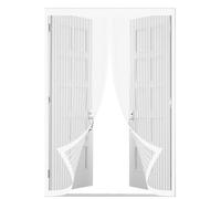 Moustiquaire Porte Fenetre 140 x 212 cm Moustiquaire Porte Magnétique Différentes Tailles Fenetre Magnétique Puissants Aimants pour Camping Car, Blanc