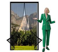 Moustiquaire Porte Fenetre 145 x 185 cm Facile à Installer Sans Percer Rideau Moustiquaire Magnétique pour Porte Fenêtre Balcon, Noir