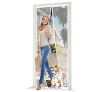 Moustiquaire Porte Fenetre 145x185, JOY2SEE Rideau Moustiquaire Magnétique Blanc, Protéger Votre Famille