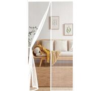 Moustiquaire Porte Fenêtre 169 x 231 cm Différentes Tailles, Puissants Aimants Rideaux Aimantée Sans Percage Fermeture Automatique pour de Balcon, Chambre, Blanc