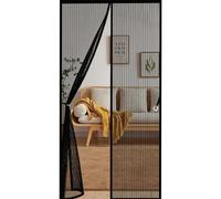 Moustiquaire Porte Fenêtre 169 x 249 cm Différentes Tailles, Puissants Aimants Rideaux Aimantée Sans Percage Fermeture Automatique pour de Balcon, Chambre, Noir