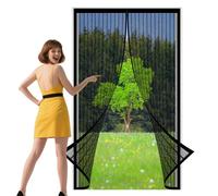 Moustiquaire Porte Fenetre 170 x 190 cm Respirantes, Maille Ultra Fine Rideau de Porte Anti Mouche pour Exterieur, Balcon, Camping Car, Terrasse, Noir