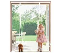 Moustiquaire Porte Fenetre 170x220 cm, Moustiquaire Aimantée Double Ouverture Latérale, Lumière Translucide Fermeture Automatique, pour Entrée Balcon Patio Porte Fenêtre, Blanc