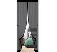 Moustiquaire Porte Fenetre 180 x 210 cm Rideau de Porte Antimoustique Facile à Installer Rideau magnétique pour Portes Balcon Cave Salon Camping car, Noir