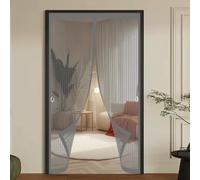 Moustiquaire Porte Fenêtre 190 x 236 cm Prévenir Moustiques et Insectes, Différentes Tailles, Puissants Aimants, Fermeture Automatique Rideau Anti Moustique pour Rideau Couloirs, Gris