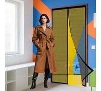 Moustiquaire Porte Fenêtre 236 x 225 cm Facile à Installer Le Joint D'Étanchéité Porte Rideau Couloirs Patio pour Couloirs, Portes, Patio, Noir