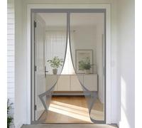 Moustiquaire Porte Fenetre 50 x 220 cm Sans Perçage, Fermeture Automatique, Maintient L'Air Frais à L'Intérieur, Anti-Insectes Rideaux Anti Mouches pour Porte, Couloirs, Gris