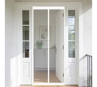 Moustiquaire Porte Fenetre 50 x 70 cm Sans Perçage, Fermeture Automatique, Maintient L'Air Frais à L'Intérieur, Anti-Insectes Rideau Aimanté pour Porte Exterieur, Blanc