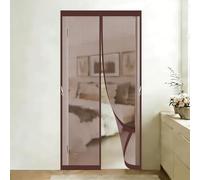 Moustiquaire Porte Fenêtre 50 x 80 cm Protection Installation Magnétique de Rideau Adhésif Sans Perçage Moustiquaire Porte Coulissante pour Portes de Multi Types, brun