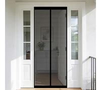 Moustiquaire Porte Fenetre 60 x 100 cm Sans Perçage, Fermeture Automatique, Maintient L'Air Frais à L'Intérieur, Anti-Insectes Rideau Aimanté pour Porte Exterieur, Noir