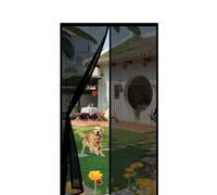Moustiquaire Porte Fenêtre 60 x 170 cm Anti-Moustiques, Bande Auto-Agrippante, Sans Percage, Fermeture Automatique, Moustiquaire Porte à Griffes de Chat pour Balcon, Chambre, Noir
