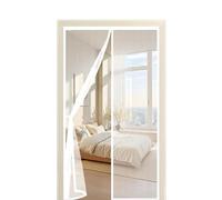 Moustiquaire Porte Fenêtre 60 x 170 cm Anti-Moustiques, Bande Auto-Agrippante, Sans Percage, Fermeture Automatique, Insektenschutz Tür Rideau de Porte pour Balcon, Chambre, Blanc