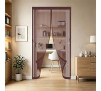 Moustiquaire Porte Fenetre 72 x 240 cm Fermeture Automatique Aimantée, Sans Perçage Moustiquaire Porte Fenetre Magnetique Rideaux Toile Insect Ecran pour Couloirs, Patio, Marron