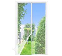 Moustiquaire Porte Fenêtre, 75 x 210 CM - Maille Fine BLANC Rideau Anti Mouche, Se Ferme Tout Seul, La Bande Ve1cro au Sommet du Volet Magnétique a Été Élargie à 3,8 CM