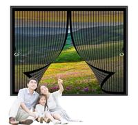 Moustiquaire Porte Fenetre 80 x 115 cm Joint Magnétique de Haut en Bas avec Fermeture Automatique Rideau Porte Anti Insectes pour Les Fenêtre de Multi Types, Noir