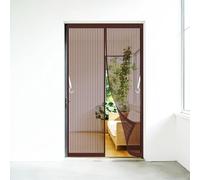 Moustiquaire Porte Fenetre 80 x 130 cm Maille Ultra Fine Fermeture Automatique Sans Perçage Bandes Magnétiques Moustiquaire pour Portes pour de Balcon, Marron