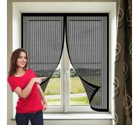 Moustiquaire Porte Fenetre 80 x 131 cm Maille Ultrarésistante, Anti Mouches et Insectes, Maintient L'Air Frais Moustiquaire de Porte Magnétique pour Fenêtre, Balcon, Noir