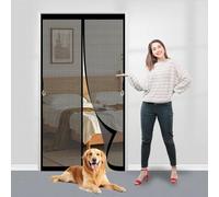 Moustiquaire Porte Fenêtre 83 x 205 cm Respirantes Maille Ultra Fine Anti-Moustiques Rideau Moustiquaire Magnétique Moustiquaire Porte Fenetre pour Balcon & Terrasse, Noir