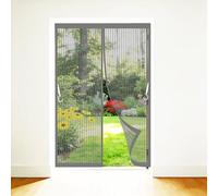 Moustiquaire Porte Fenetre 85 x 120 cm Maille Ultra Fine Fermeture Automatique Sans Perçage Bandes Magnétiques Rideaux Anti Mouches pour de Balcon, Gris