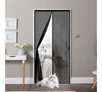 Moustiquaire Porte Fenêtre 85 x 230 cm Anti-Moustiques, Bande Auto-Agrippante, Sans Percage, Fermeture Automatique, Rideau Anti Mouches Aimantée pour Balcon, Chambre, Noir