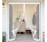 Moustiquaire Porte Fenetre 90 x 110 cm Sans Perçage, Fermeture Automatique, Maintient L'Air Frais à L'Intérieur, Anti-Insectes Moustiquaire Aimantée pour Porte, Couloirs, Blanc