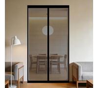 Moustiquaire Porte Fenêtre 90 x 110 cm Sans Perçage, Fermeture Automatique, Maintient L'Air Frais à L'Intérieur, Anti-Insectes Rideaux Anti Mouches pour Porte, Couloirs, Noir