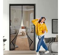 Moustiquaire Porte Fenêtre 90 x 120 cm Joint Magnétique de Haut en Bas Anti-Moustiques pour Portes Installation Facile avec Bande Magique pour Couloirs, Portes, Patio, Noir