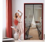 Moustiquaire Porte Fenêtre 90 x 120 cm Joint Magnétique de Haut en Bas Rideaux Toile Insect Ecran Installation Facile avec Bande Magique pour Couloirs, Portes, Patio, Noir