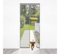 Moustiquaire Porte Fenetre 90 x 120 cm Maille Ultra Fine Fermeture Automatique Sans Perçage Bandes Magnétiques Rideau Anti Moustique pour de Balcon, Gris