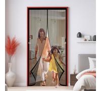 Moustiquaire Porte Fenêtre 90 x 120 cm Puissants Aimants, Fermeture Automatique Anti-Moustiques pour Portes Sans Perçage, avec Bande Magique pour Cuisine Salon Chambre, Noir