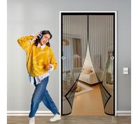 Moustiquaire Porte Fenêtre 90 x 120 cm Puissants Aimants, Fermeture Automatique Moustiquaire Aimantée Installation Facile avec Bande Magique pour Cuisine Salon Chambre, Noir
