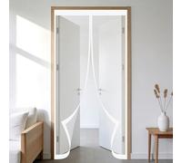 Moustiquaire Porte Fenetre 90 x 120 cm Sans Perçage, Fermeture Automatique, Maintient L'Air Frais à L'Intérieur, Anti-Insectes Maille Aimantée Rideau pour Porte Exterieur, Blanc