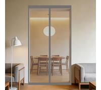 Moustiquaire Porte Fenêtre 90 x 120 cm Sans Perçage, Fermeture Automatique, Maintient L'Air Frais à L'Intérieur, Anti-Insectes Rideaux Anti Mouches pour Porte, Couloirs, Gris