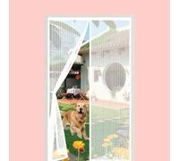 Moustiquaire Porte Fenêtre 90 x 190 cm Anti-Moustiques, Bande Auto-Agrippante, Sans Percage, Fermeture Automatique, Moustiquaire Porte à Griffes de Chat pour Balcon, Chambre, Blanc