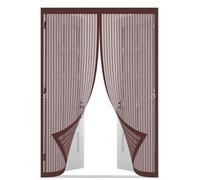 Moustiquaire Porte Fenetre 90 x 212 cm Moustiquaire Porte Magnétique Différentes Tailles Fenetre Magnétique Puissants Aimants pour Camping Car, Marron
