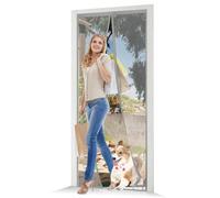 Moustiquaire Porte Fenetre 90x250, JOY2SEE Rideau Moustiquaire Magnétique Gris, Protéger Votre Famille